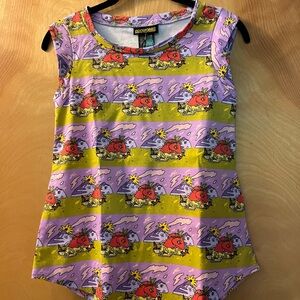 Nooworks Muscle Tank Top XS - Jammin Purple and Yellow Graphic